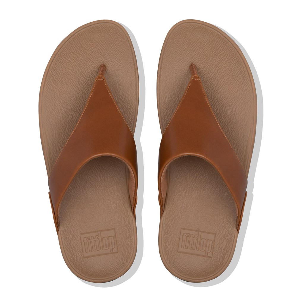 Fitflop Womens Sandals Brown - Lulu Leather Toe-post - 45OUMNSBH